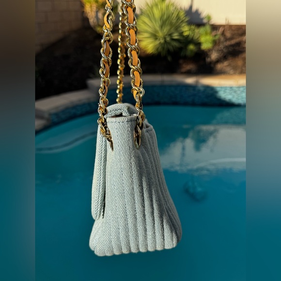 Henri Bendel Quilted Denim Convertible Crossbody bag - Picture 12 of 15